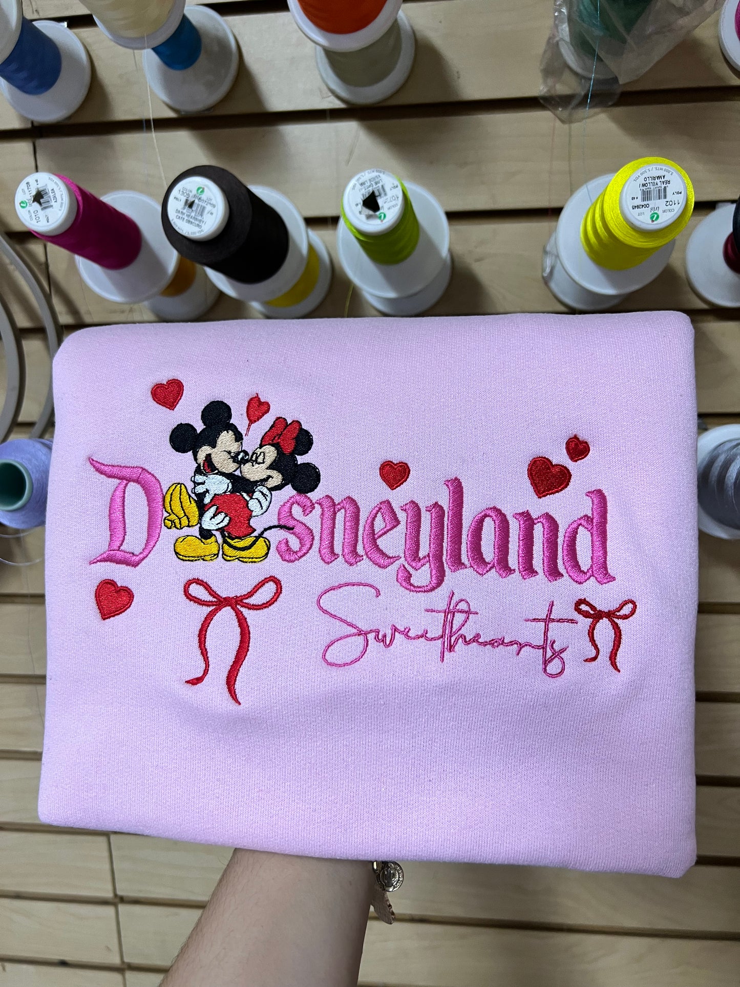 Minnie Mickey Sweethearts Nite 2026 embroidered matching sweatshirts CREWNECK Valentine’s Day
