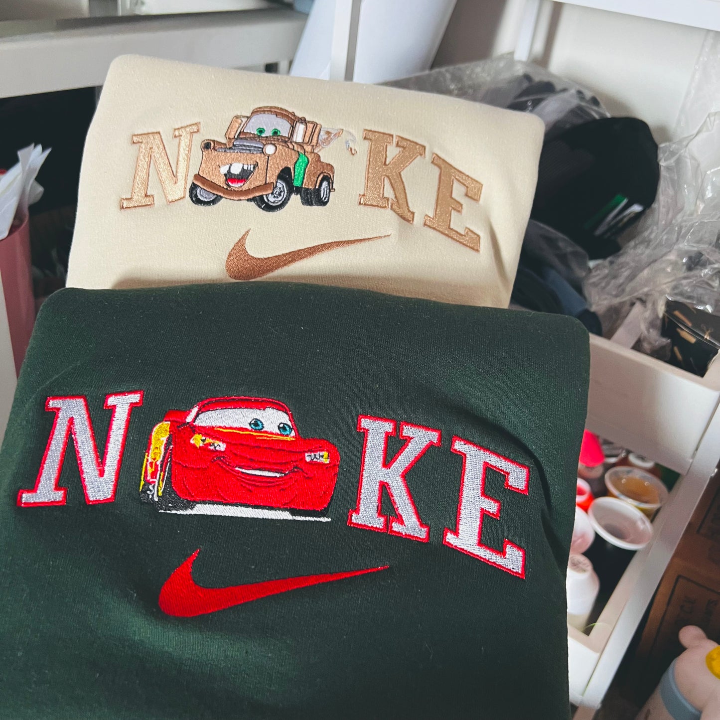 Cars inspired embroidered sweatshirt