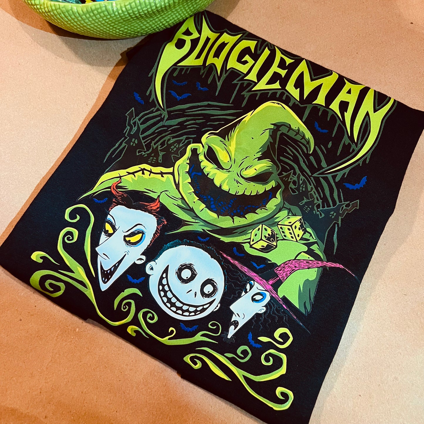 Oogie boogie T-shirt, toddler and adult sizes, oogie boogie bash