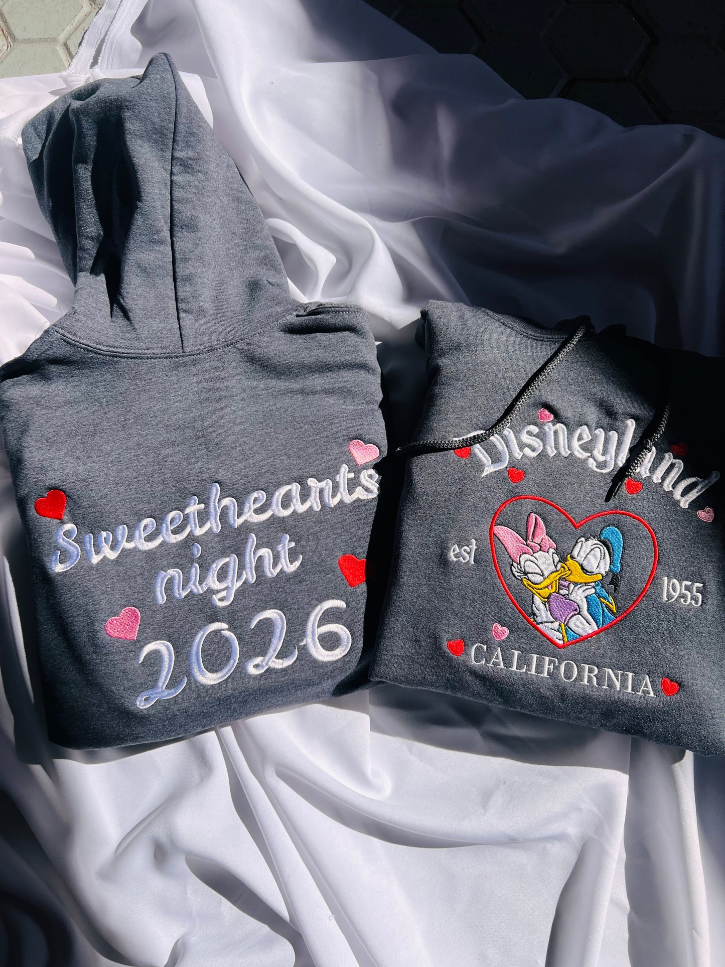 Sweethearts Nite 2026 embroidered matching Hoodies embroidered in front and back