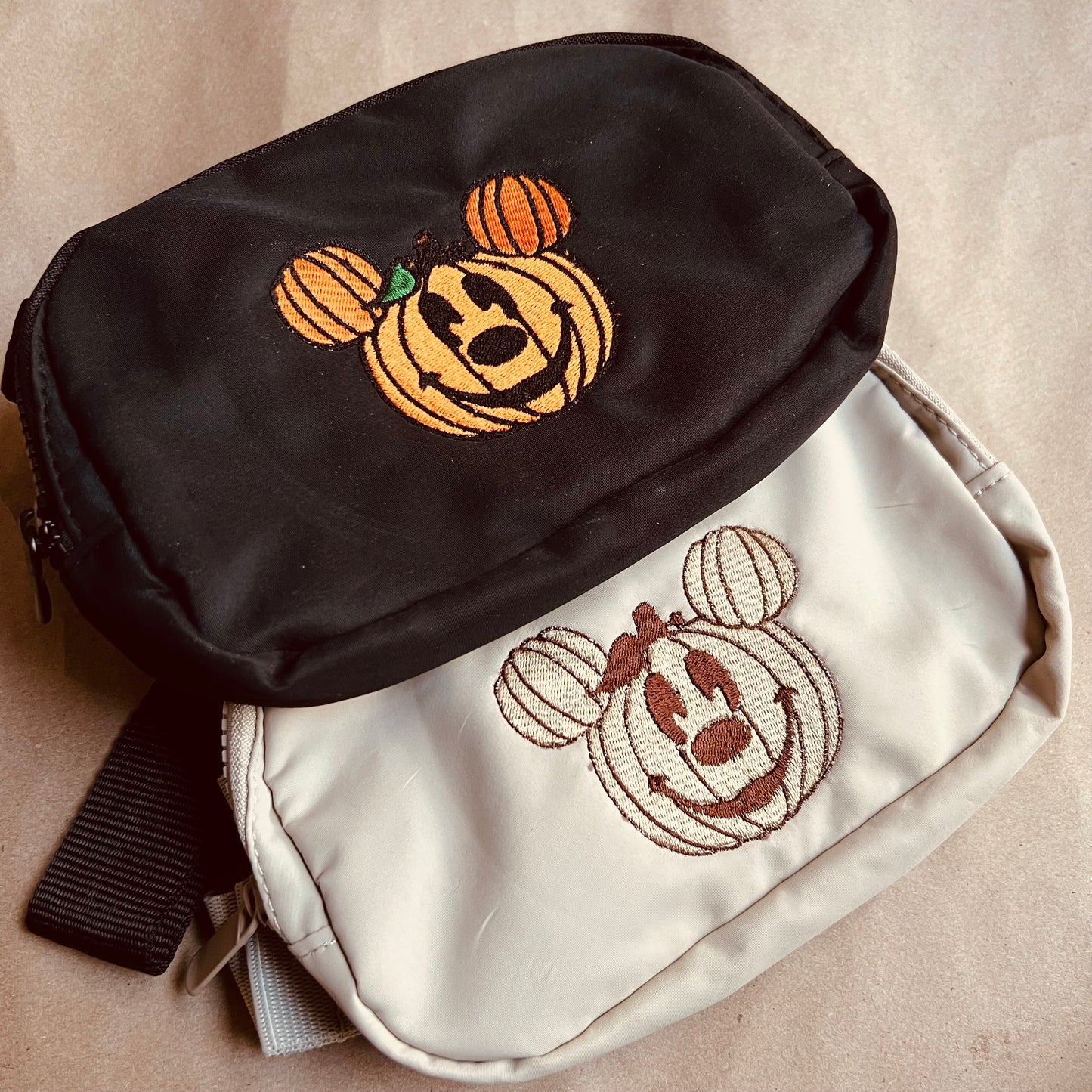 Embroidered Mouse pumpkin fanny pack Halloween