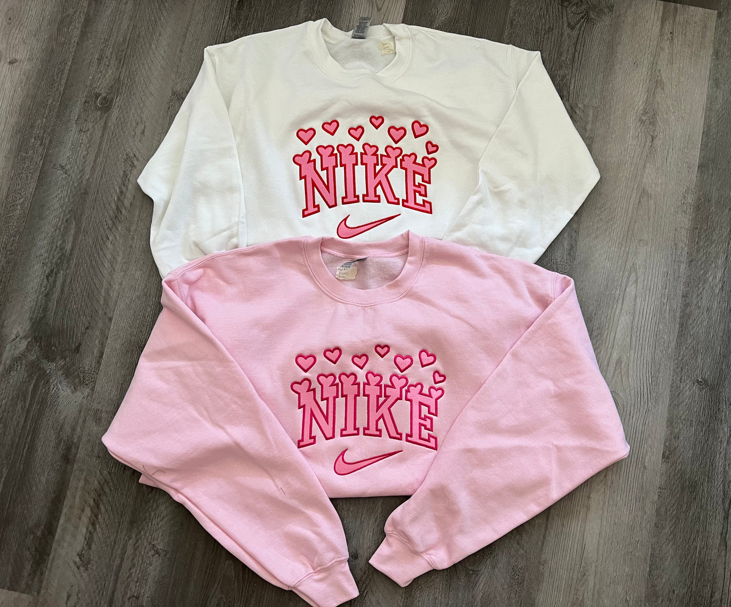 Heart inspired embroidered sweatshirt customized
