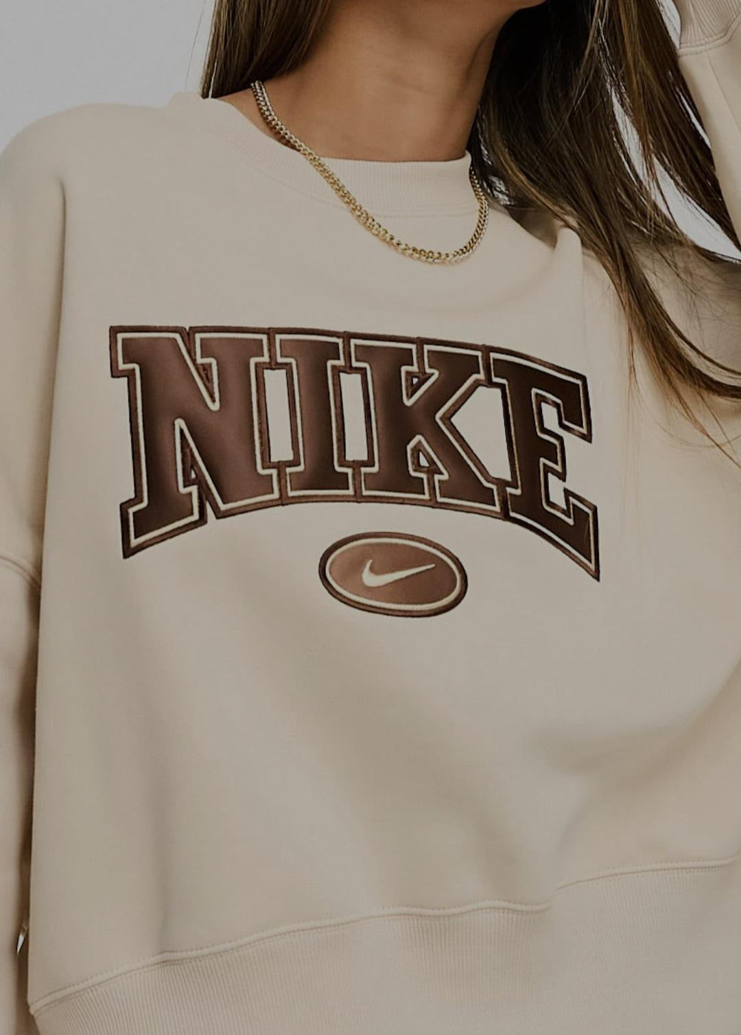 Nke inspired embroidered crewneck