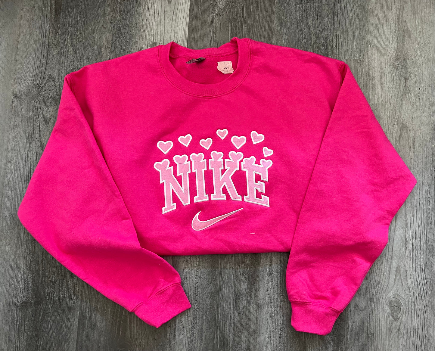 Heart inspired embroidered sweatshirt customized