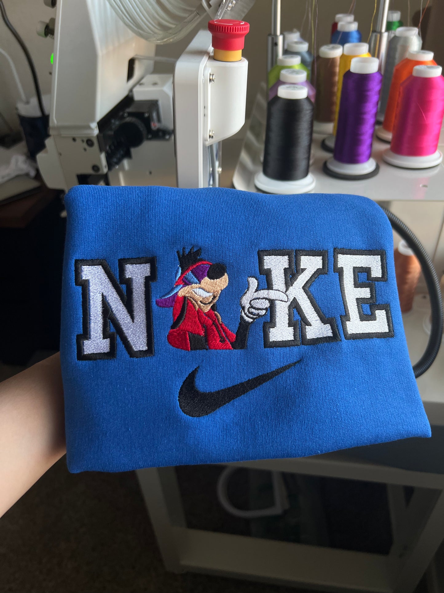 Max goof inspired embroidered sweatshirt