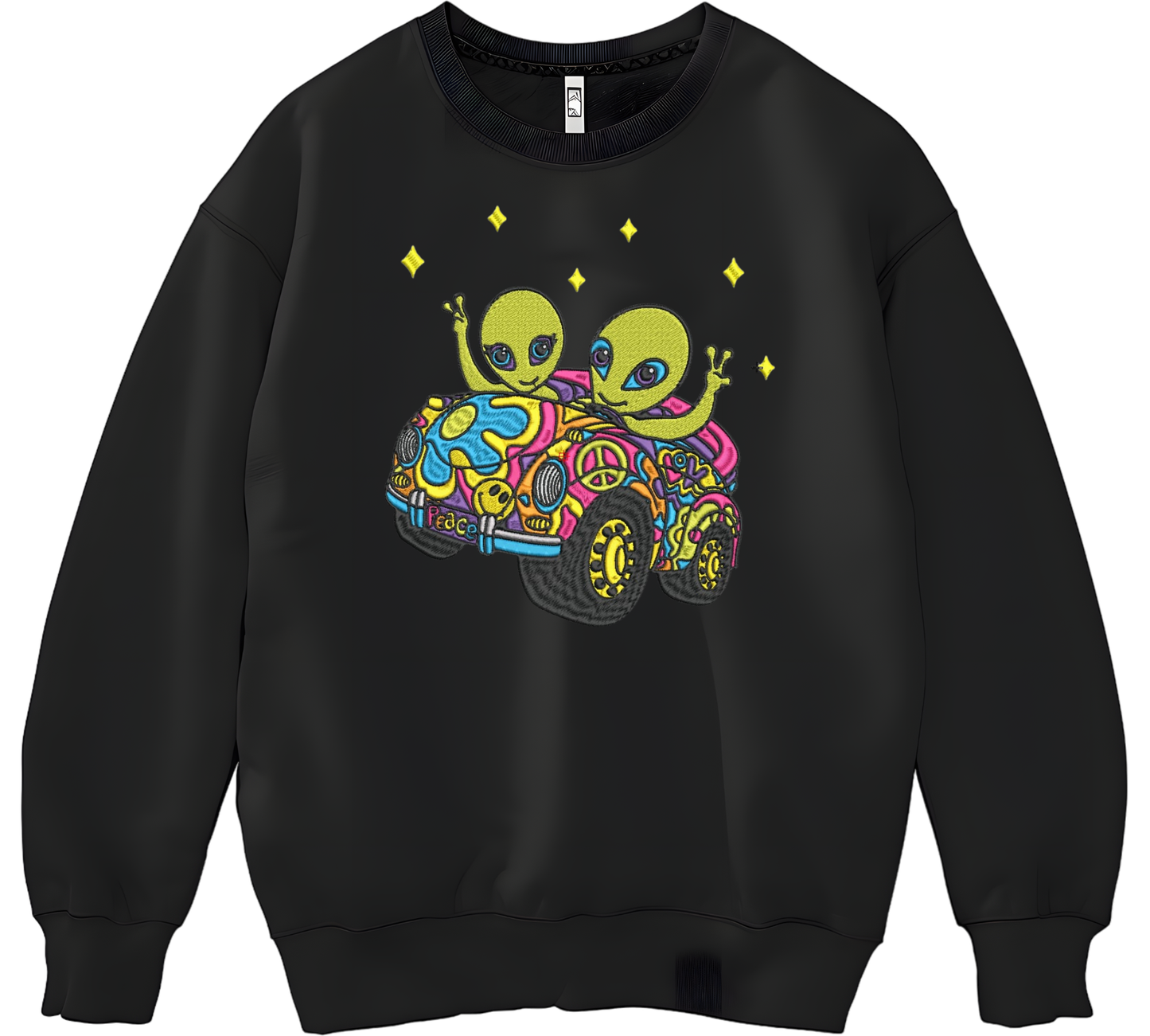 Lisa Frank Zoomer & Zorbit inspired embroidered sweatshirt crewneck