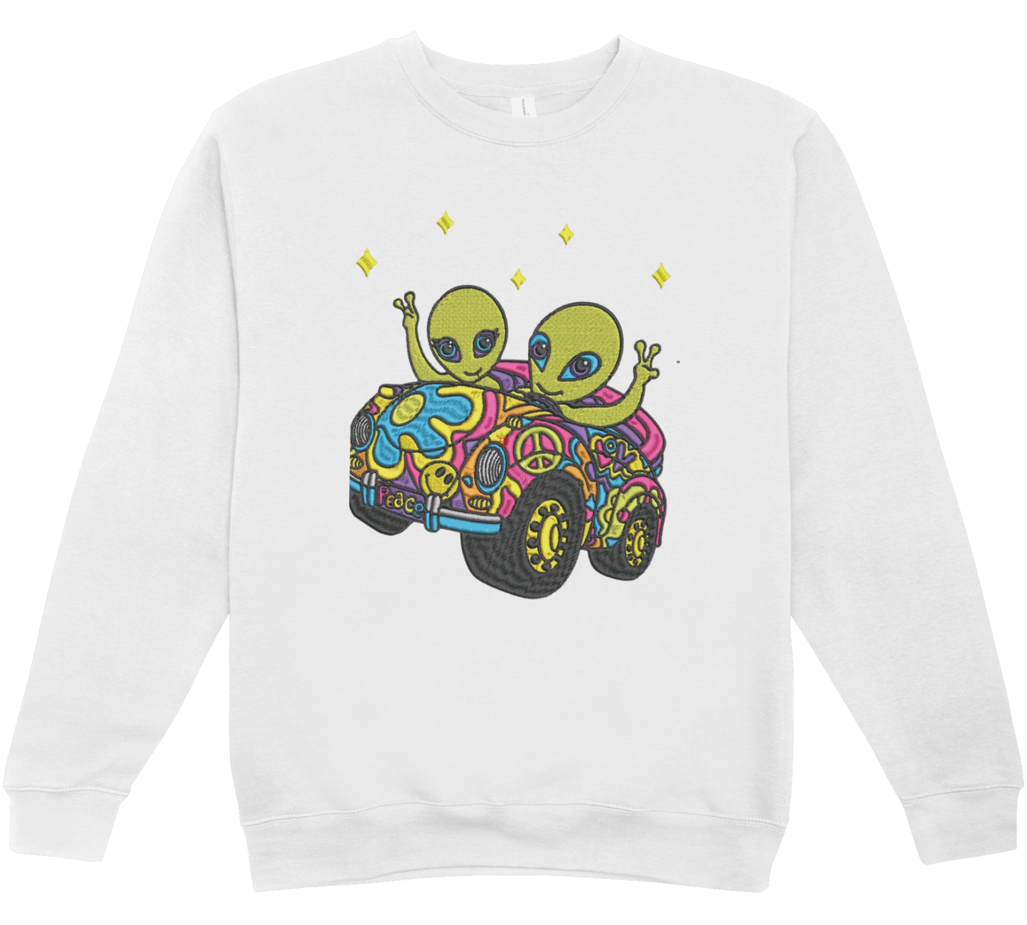 Lisa Frank Zoomer & Zorbit inspired embroidered sweatshirt crewneck