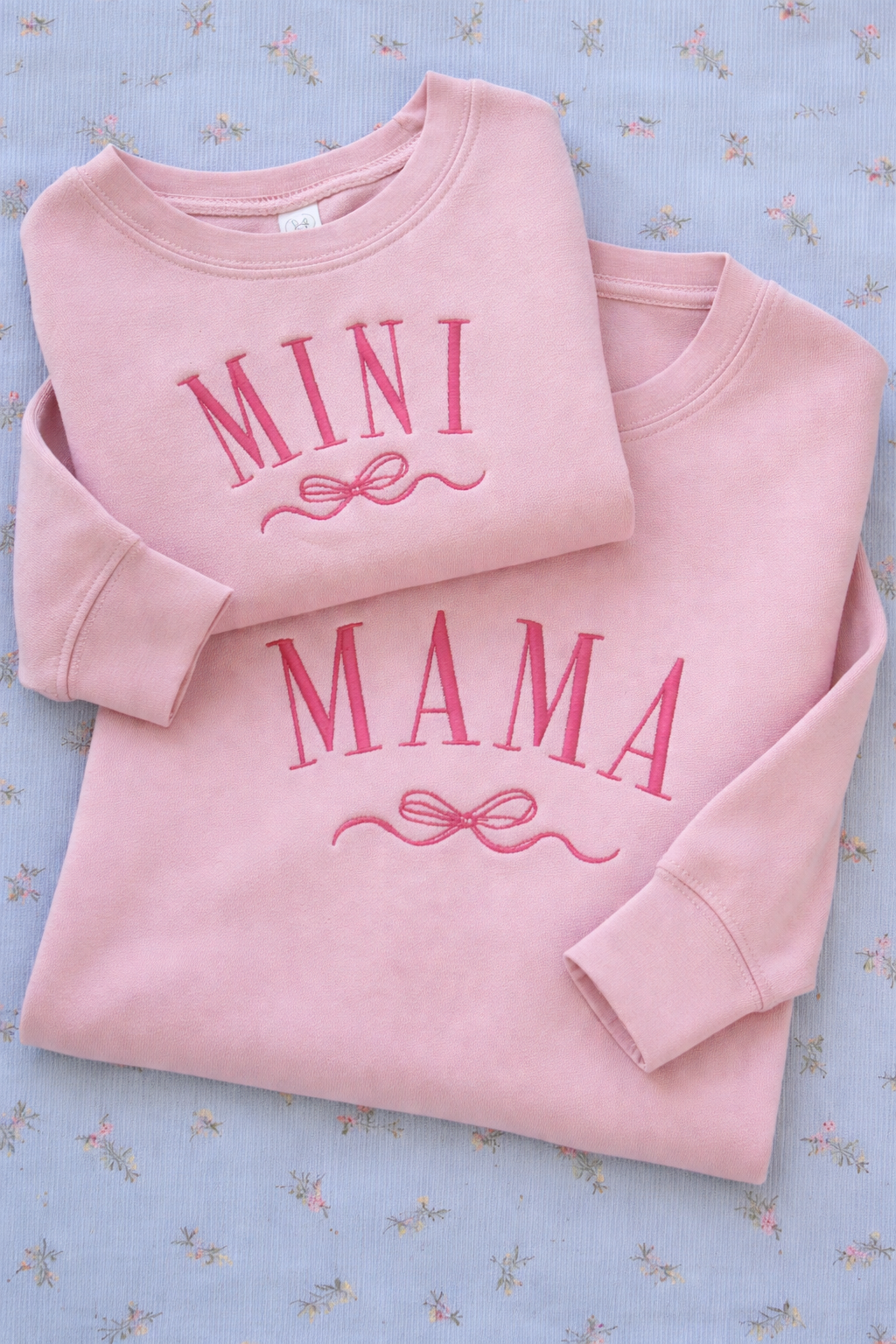 Mama and mini embroidered matching sweatshirts CREWNECK