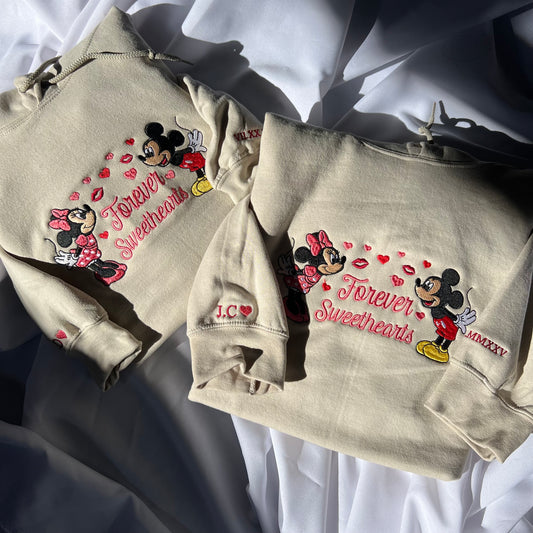 Mickey Minnieforever Sweethearts Nite 2026 embroidered matching sweatshirts CREWNECK Valentine’s Day