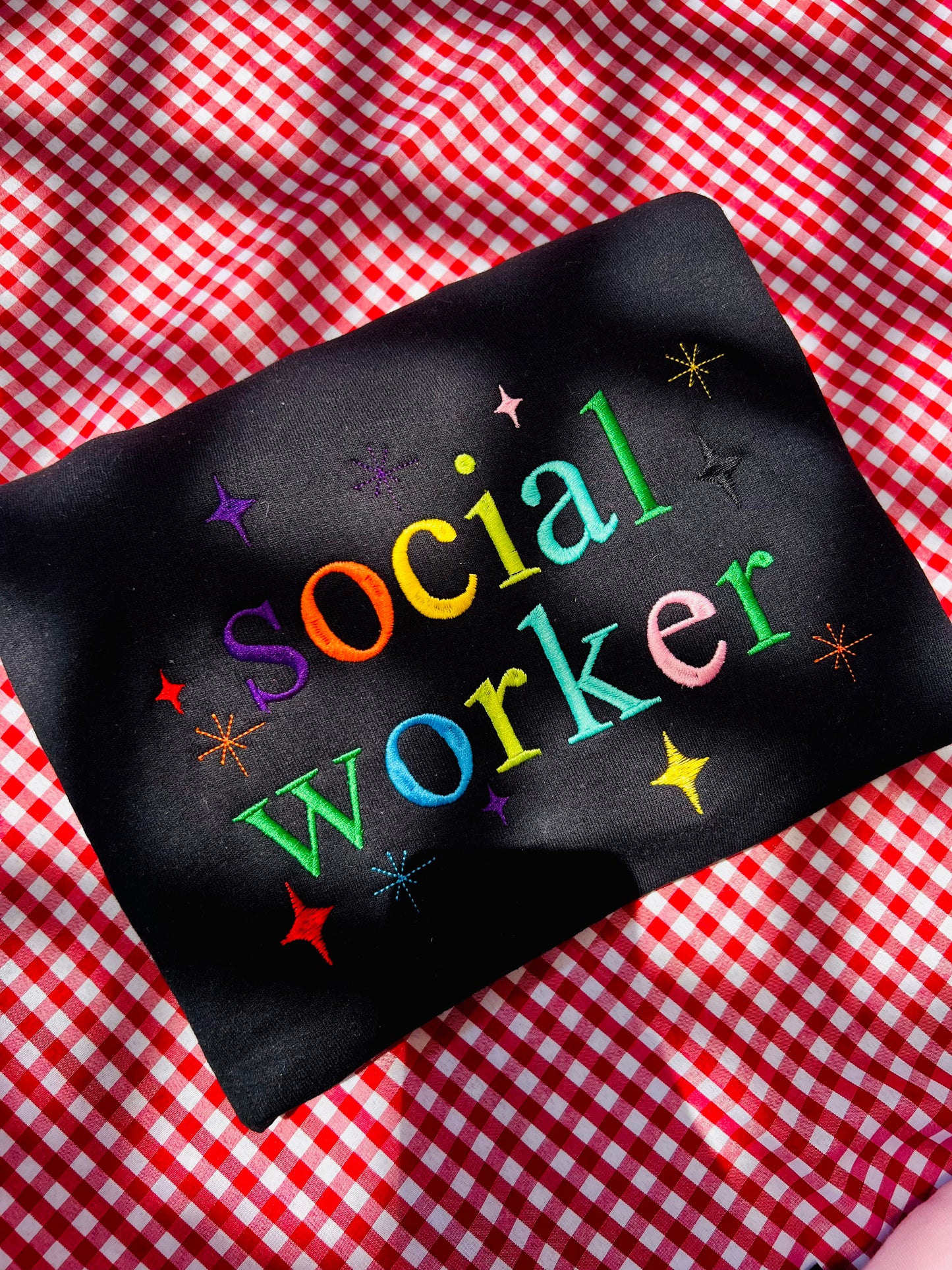 Social worker embroidered sweatshirt professioncrewneck sweaters