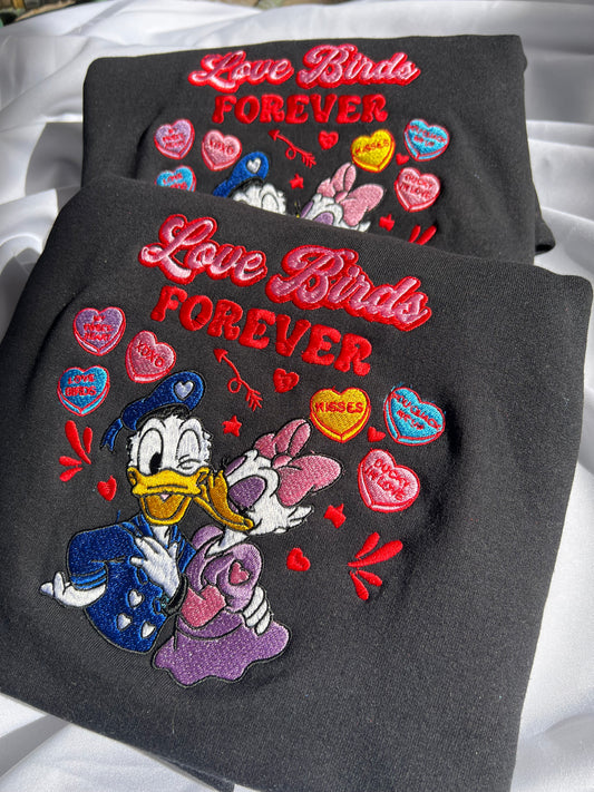 Donald and daisy Sweethearts Nite 2026 embroidered matching sweatshirts CREWNECK Valentine’s Day