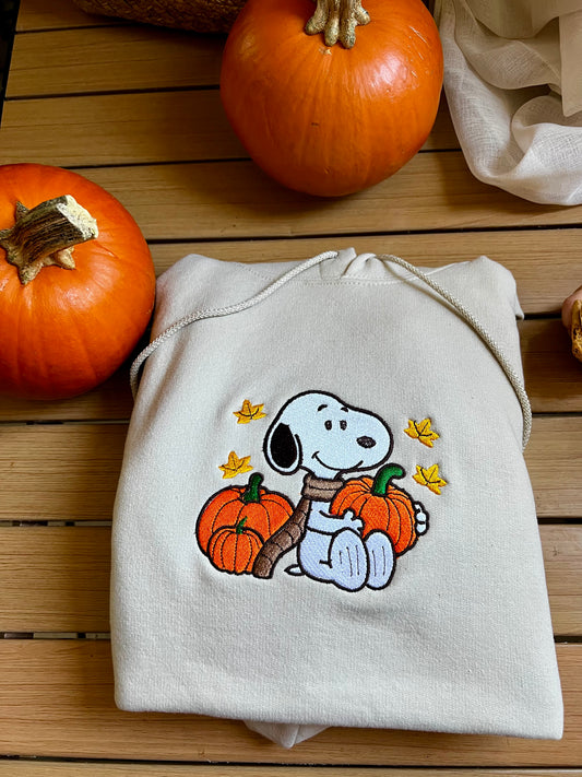 Snoopy fall embroidered sweatshirt hoodie trendy