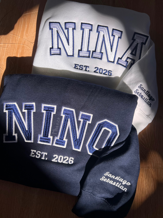 Nino, nina embroidered sweatshirts (custom) godparents sweater