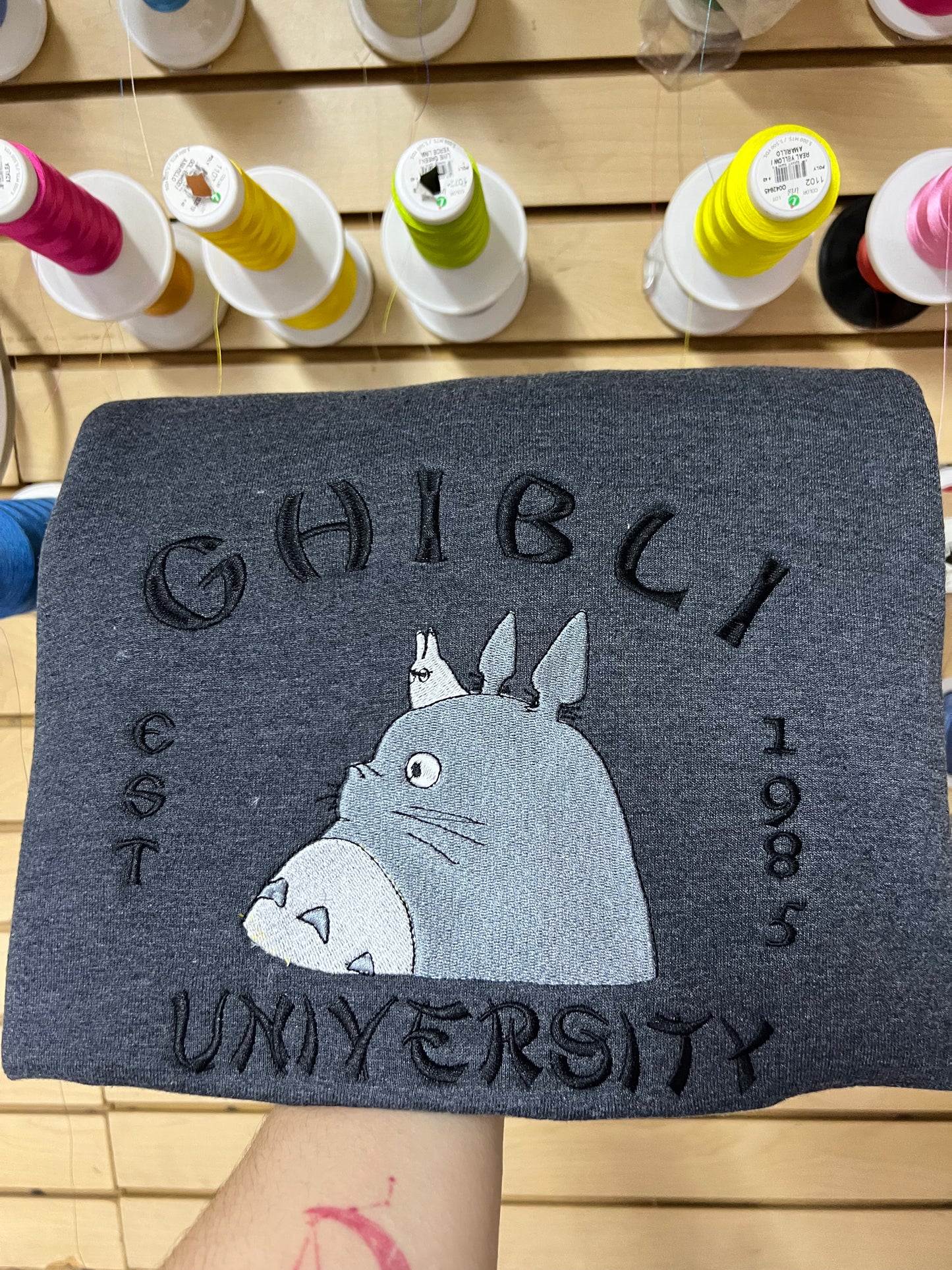 Ghibli university, Totoro embroidered sweatshirt CREWNECK