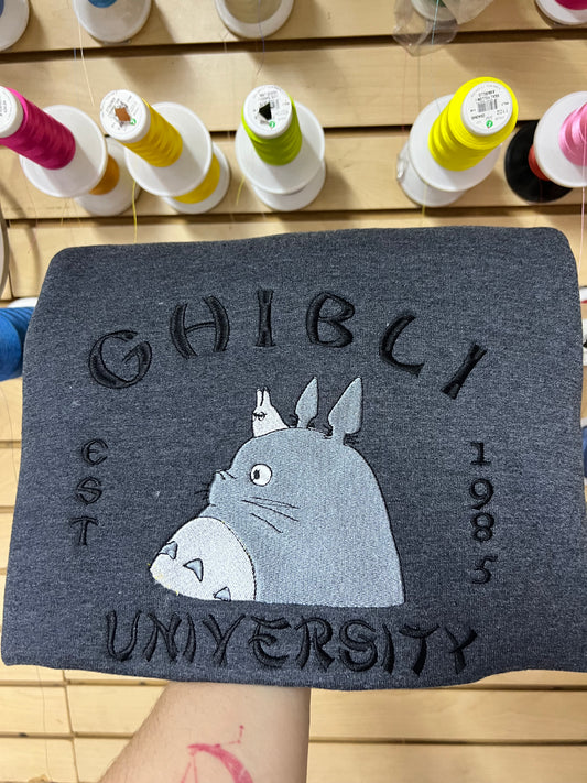 Ghibli university, Totoro embroidered sweatshirt CREWNECK