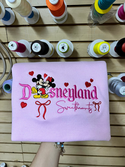 Minnie Mickey Sweethearts Nite 2026 embroidered matching sweatshirts CREWNECK Valentine’s Day