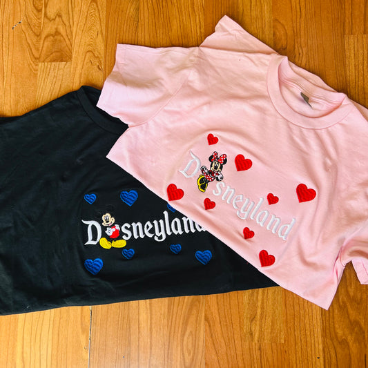 Sweethearts night inspired embroidered T-shirts, Disneyland matching inspired shirts