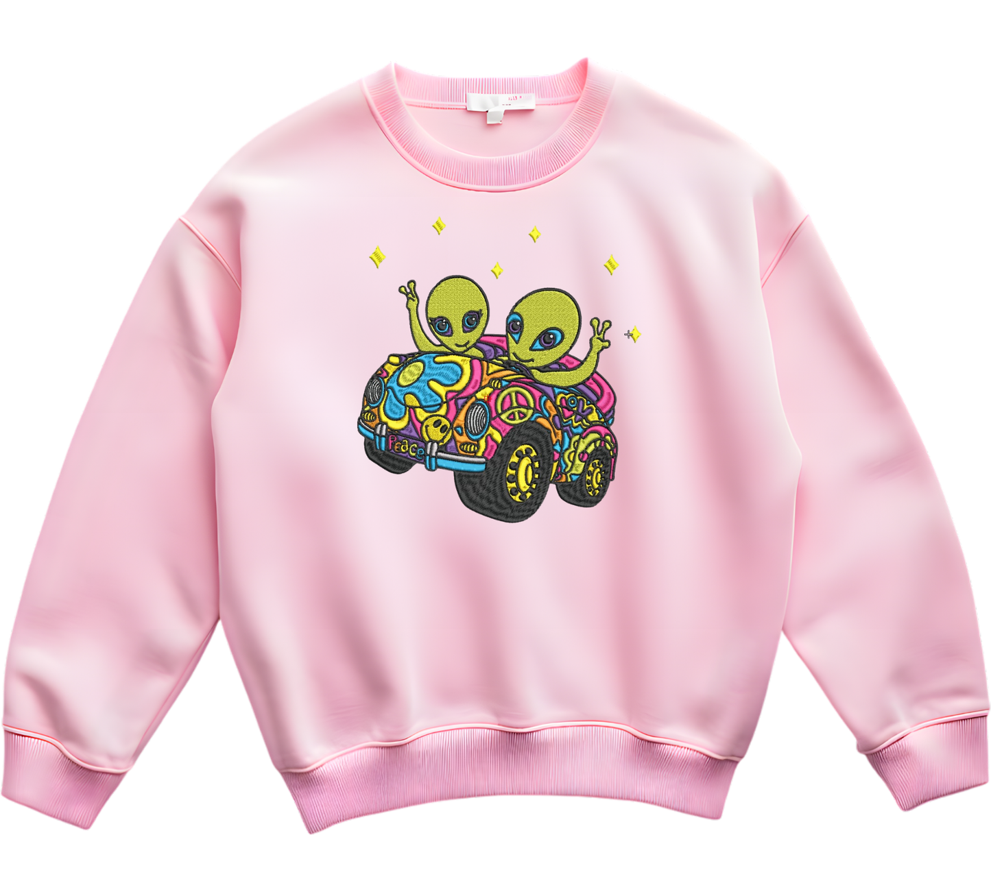 Lisa Frank Zoomer & Zorbit inspired embroidered sweatshirt crewneck