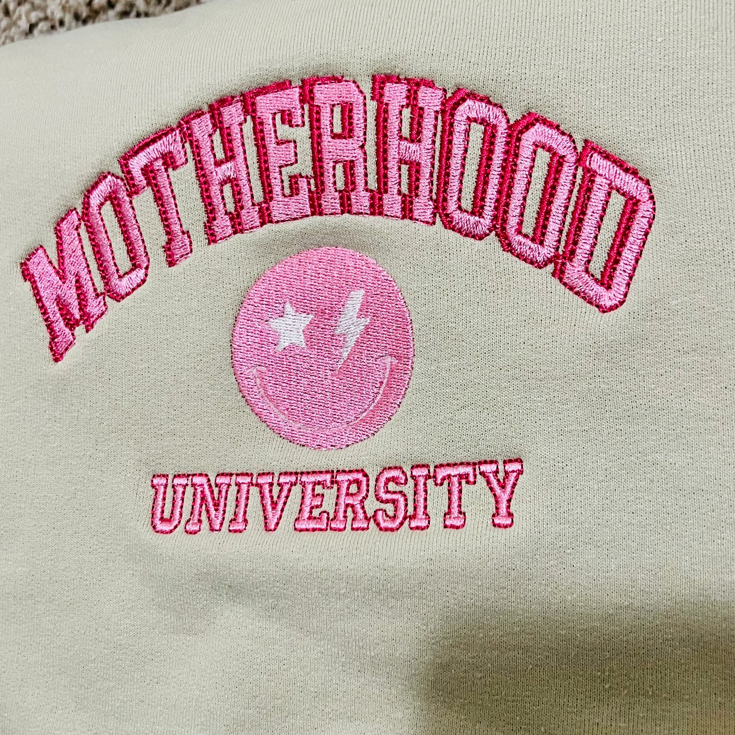 Motherhood university embroidered sweatshirt